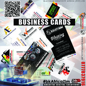 bkAfricaZim Product: 100 Business Cards